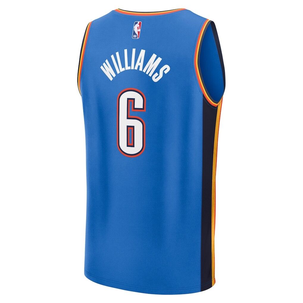 Jaylin Williams Oklahoma City Thunder Fashion7 Fast Break Replica Player Jersey - Icon Edition