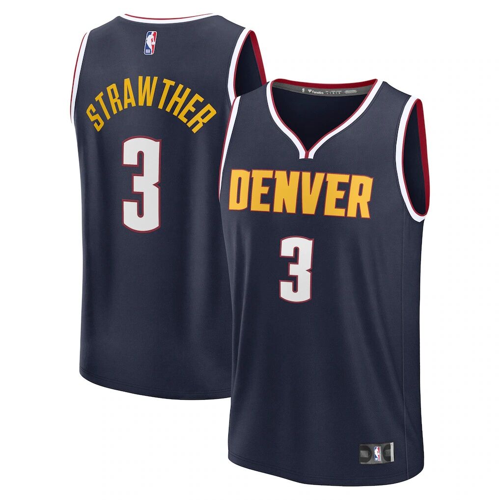 Julian Strawther Denver Nuggets Fashion7 Fast Break Replica Player Jersey - Icon Edition