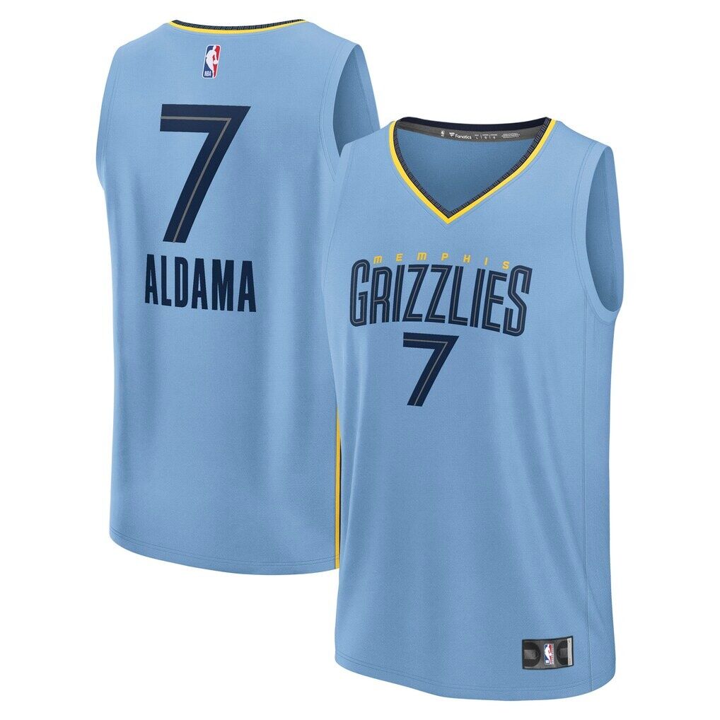 Santi Aldama Memphis Grizzlies Fashion7 Fast Break Replica Player Jersey - Statement Edition - Light Blue