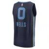 Jaylen Wells Memphis Grizzlies Fashion7 Fast Break Replica Player Jersey - Navy - Detail View