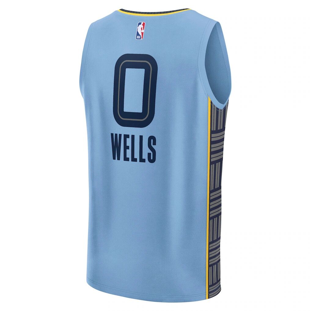 Jaylen Wells Memphis Grizzlies Fashion7 Fast Break Replica Player Jersey - Statement Edition - Light Blue