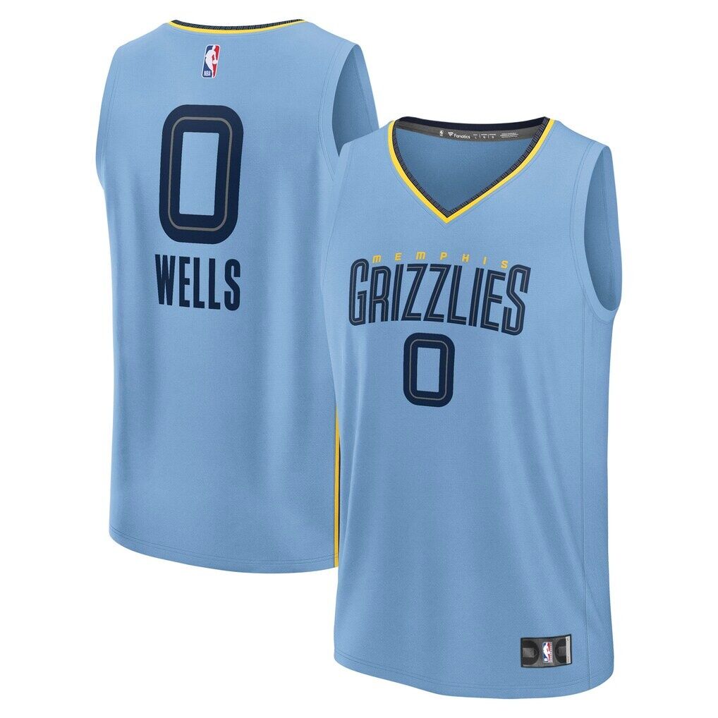 Jaylen Wells Memphis Grizzlies Fashion7 Fast Break Replica Player Jersey - Statement Edition - Light Blue