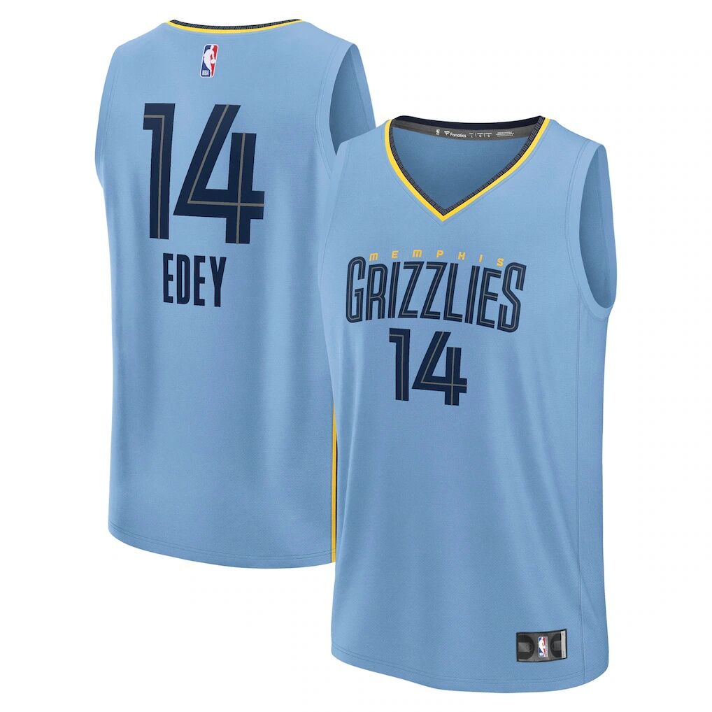 Zach Edey Memphis Grizzlies Fashion7 Fast Break Replica Player Jersey - Statement Edition - Light Blue