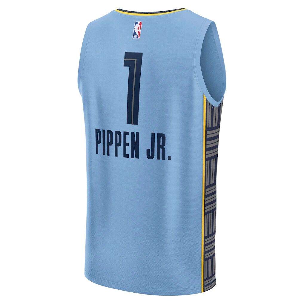 Scotty Pippen Jr. Memphis Grizzlies Fashion7 Fast Break Replica Player Jersey - Statement Edition - Light Blue