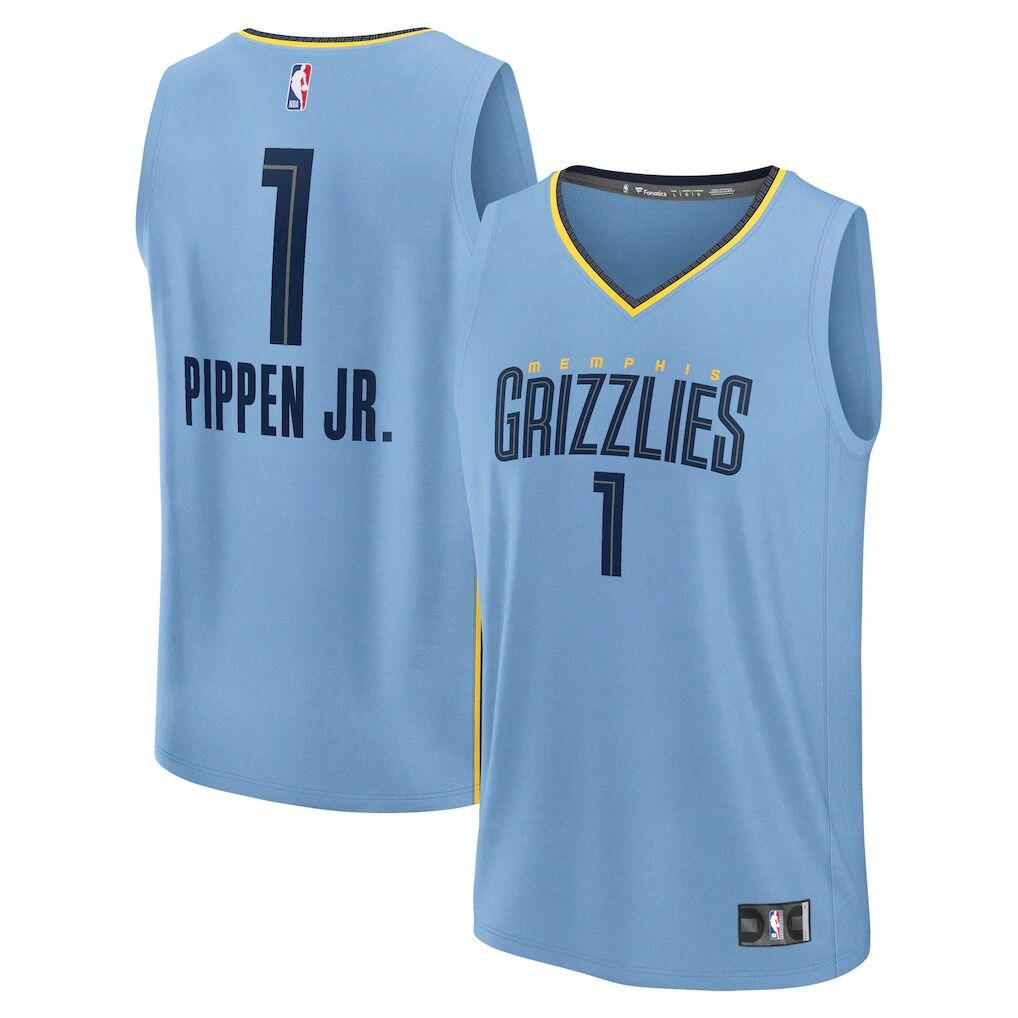Scotty Pippen Jr. Memphis Grizzlies Fashion7 Fast Break Replica Player Jersey - Statement Edition - Light Blue