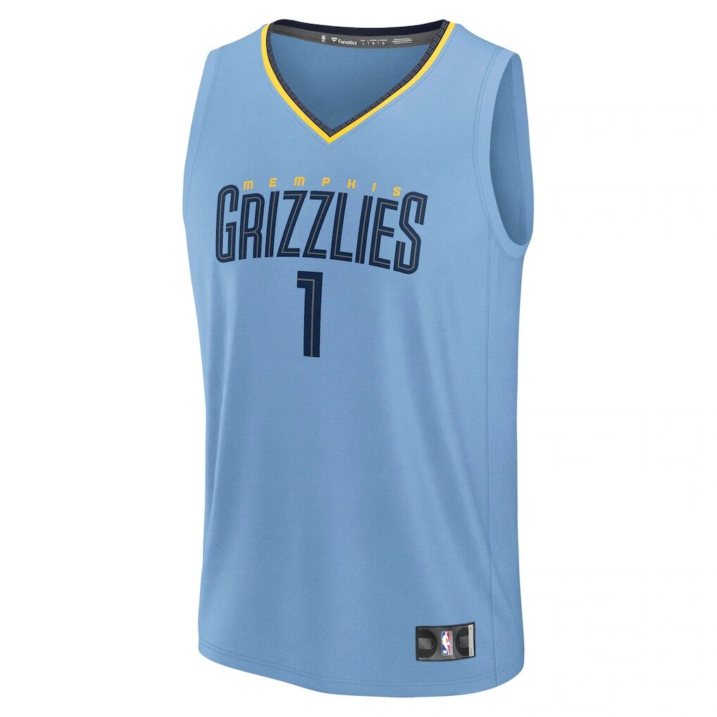 Scotty Pippen Jr. Memphis Grizzlies Fashion7 Fast Break Replica Player Jersey - Statement Edition - Light Blue
