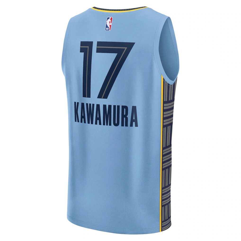 Yuki Kawamura Memphis Grizzlies Fashion7 Fast Break Replica Player Jersey - Statement Edition - Light Blue