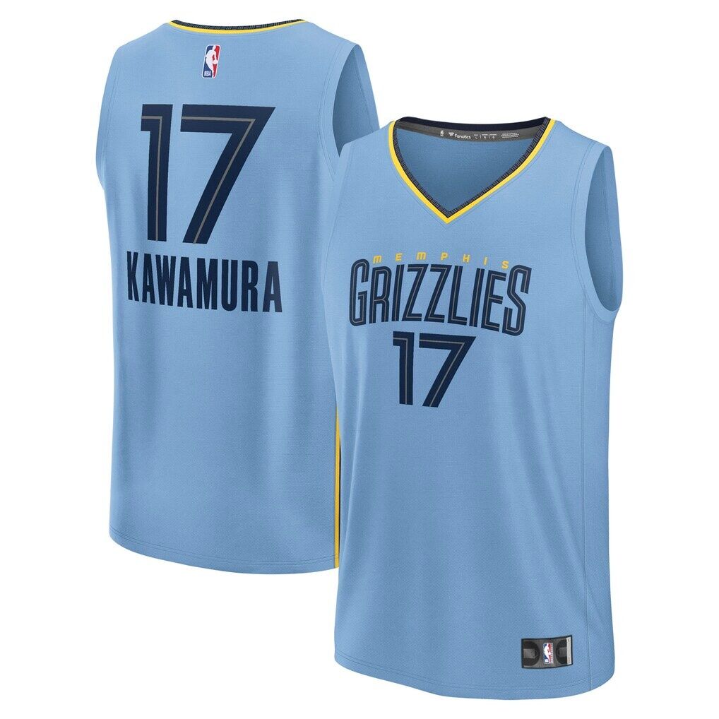 Yuki Kawamura Memphis Grizzlies Fashion7 Fast Break Replica Player Jersey - Statement Edition - Light Blue