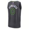 Donte DiVincenzo Minnesota Timberwolves Fashion7 Fast Break Replica Player Jersey - Charcoal - Detail View