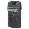 Donte DiVincenzo Minnesota Timberwolves Fashion7 Fast Break Replica Player Jersey - Charcoal - Side View
