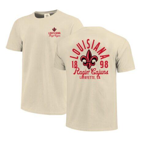 Louisiana Ragin' Cajuns Comfort Colors Mascot Overlay T-Shirt - Cream - Front View