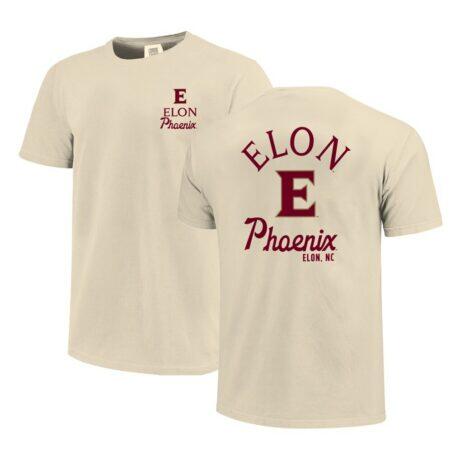 Elon Phoenix Comfort Colors Mascot Overlay T-Shirt - Cream - Front View