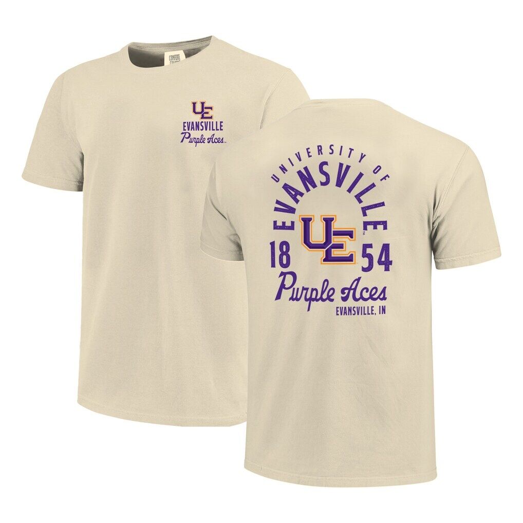 Evansville Purple Aces Comfort Colors Mascot Overlay T-Shirt