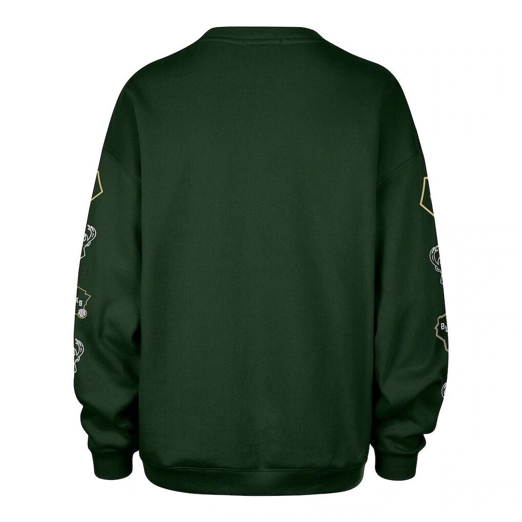 Milwaukee Bucks '47 Women's 2025/26 City Edition Go Big Oversized Sweatshirt - Hunter Green