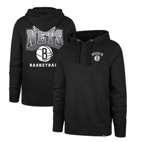 Brooklyn Nets '47 2025/26 City Edition Jab Step Headline Hoodie - Black - Front View