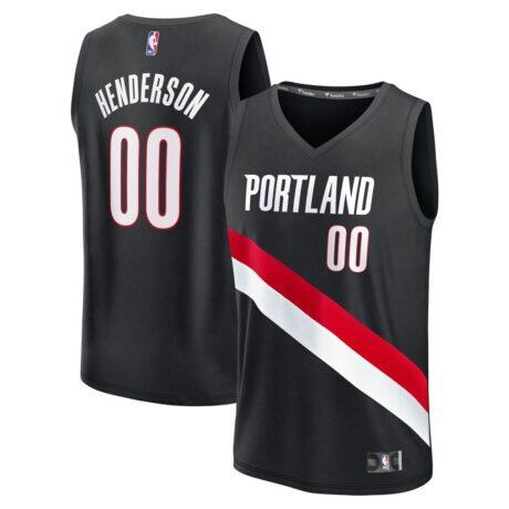 Scoot Henderson Portland Trail Blazers Fashion7 Youth Fast Break Replica Player Jersey - Black - Front View
