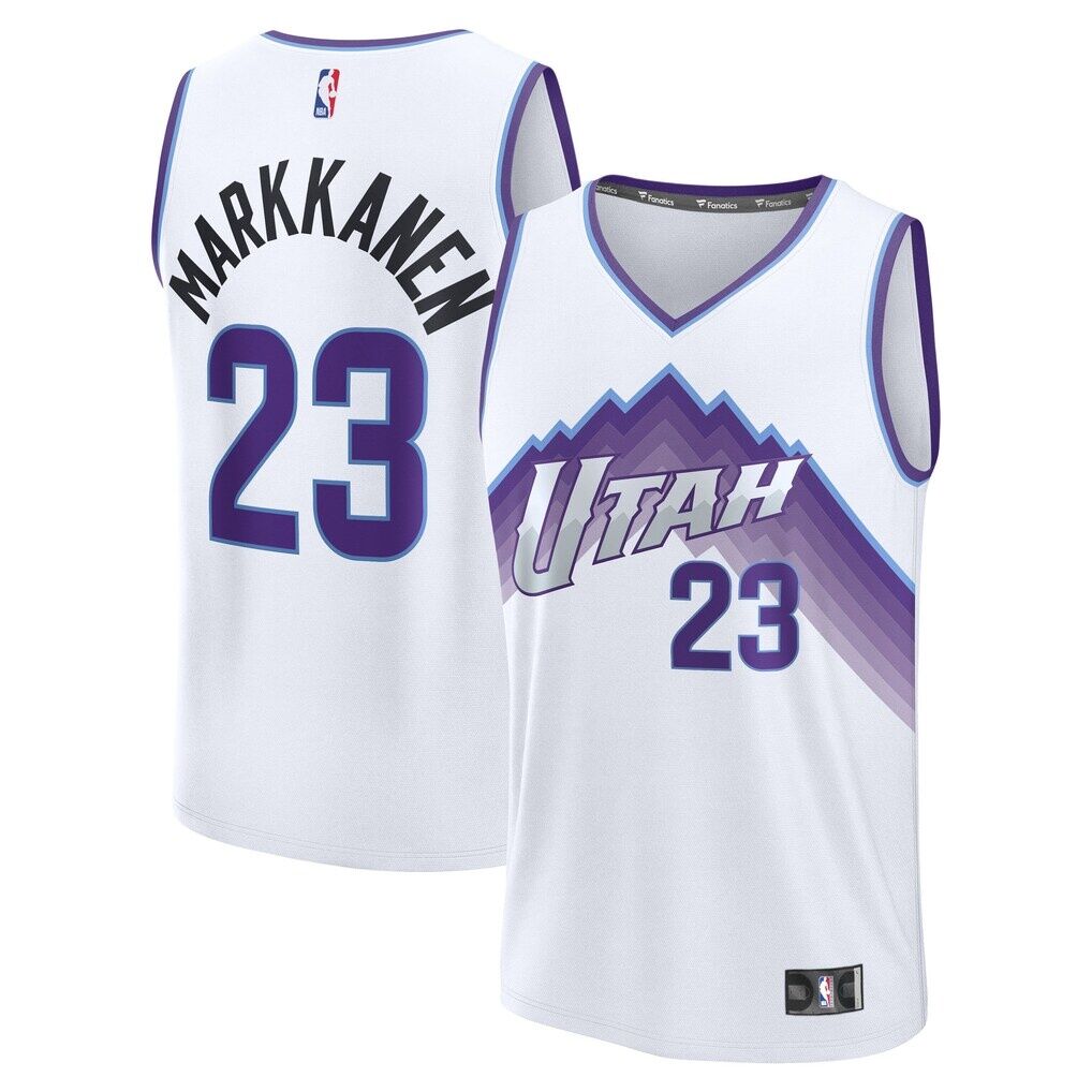 Lauri Markkanen Utah Jazz Fashion7 Fast Break Replica Player Jersey - Association Edition