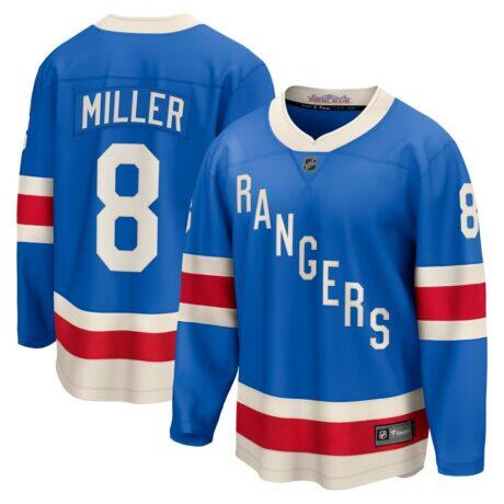 J.T. Miller New York Rangers Fashion7 Centennial Breakaway Jersey - Blue - Front View