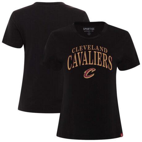 Cleveland Cavaliers Sportiqe Women's Arcadia Boxy T-Shirt - Black - Front View