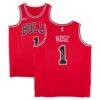 Derrick Rose Chicago Bulls Autographed Fashion7 Authentic Red Nike Icon Edition Swingman Jersey - - Front View