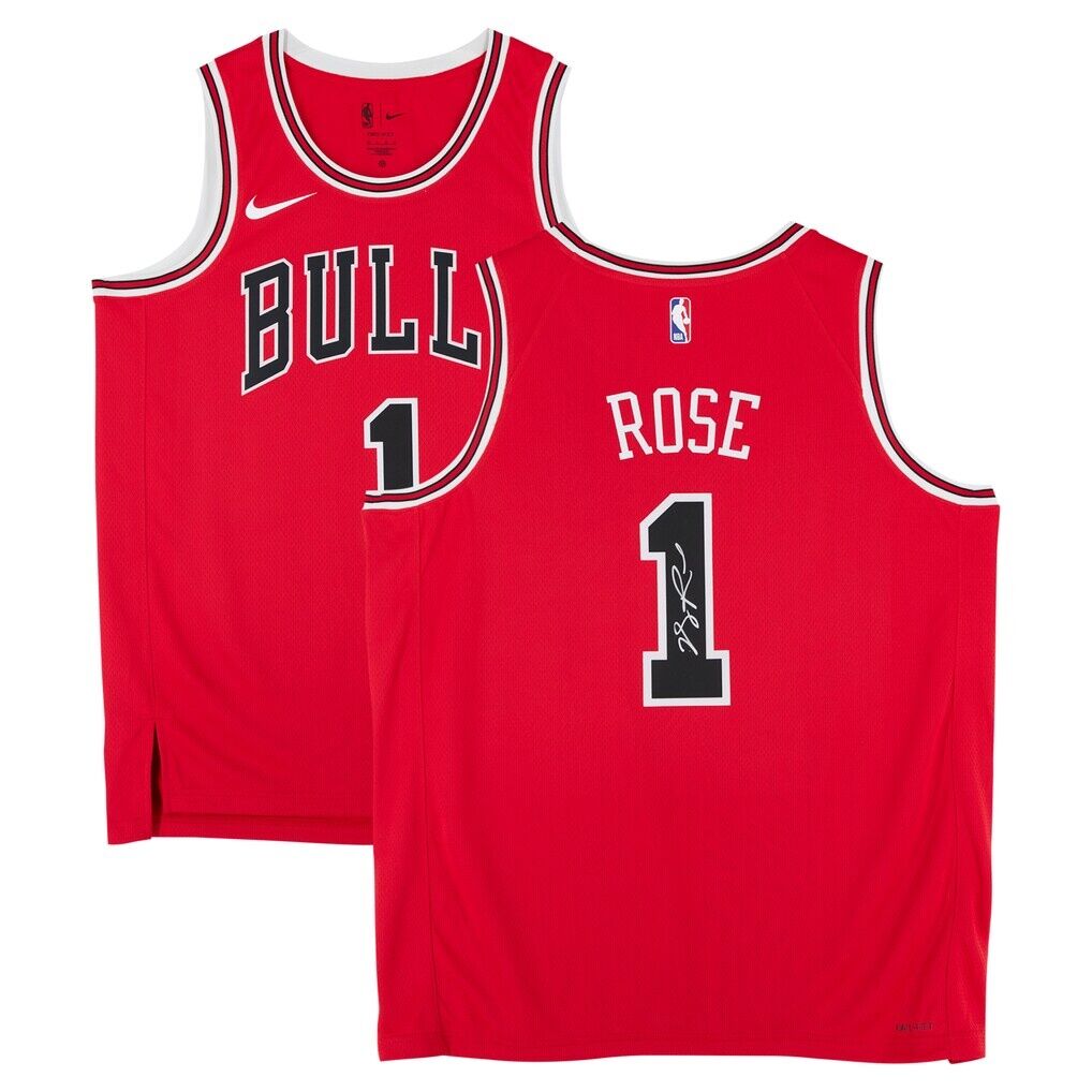 Derrick Rose Chicago Bulls Autographed Fashion7 Authentic Red Nike Icon Edition Swingman Jersey