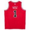 Derrick Rose Chicago Bulls Autographed Fashion7 Authentic Red Nike Icon Edition Swingman Jersey - - Side View