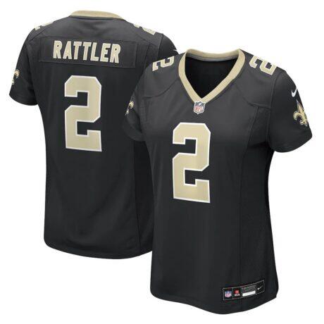 Spencer Rattler New Orleans Saints Nike Women's Team Game Jersey - Black - Front View