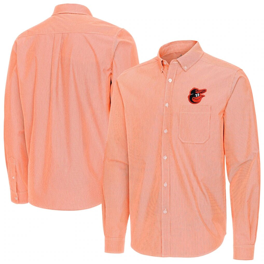 Baltimore Orioles Antigua Porter Woven Long Sleeve Button-Down Shirt