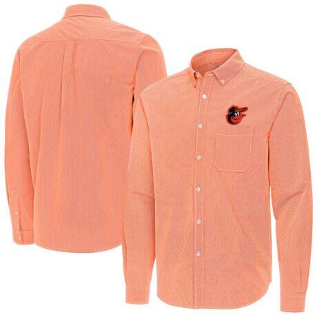 Baltimore Orioles Antigua Porter Woven Long Sleeve Button-Down Shirt