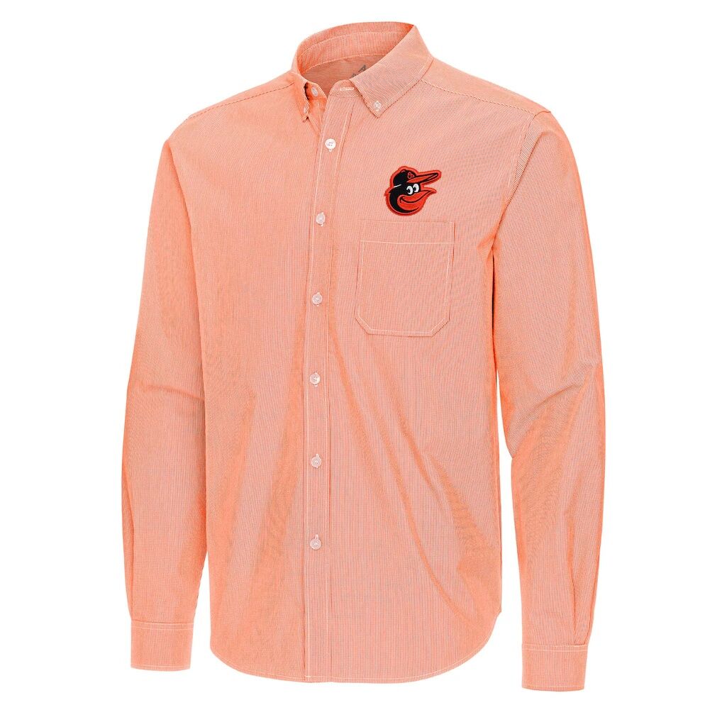 Baltimore Orioles Antigua Porter Woven Long Sleeve Button-Down Shirt