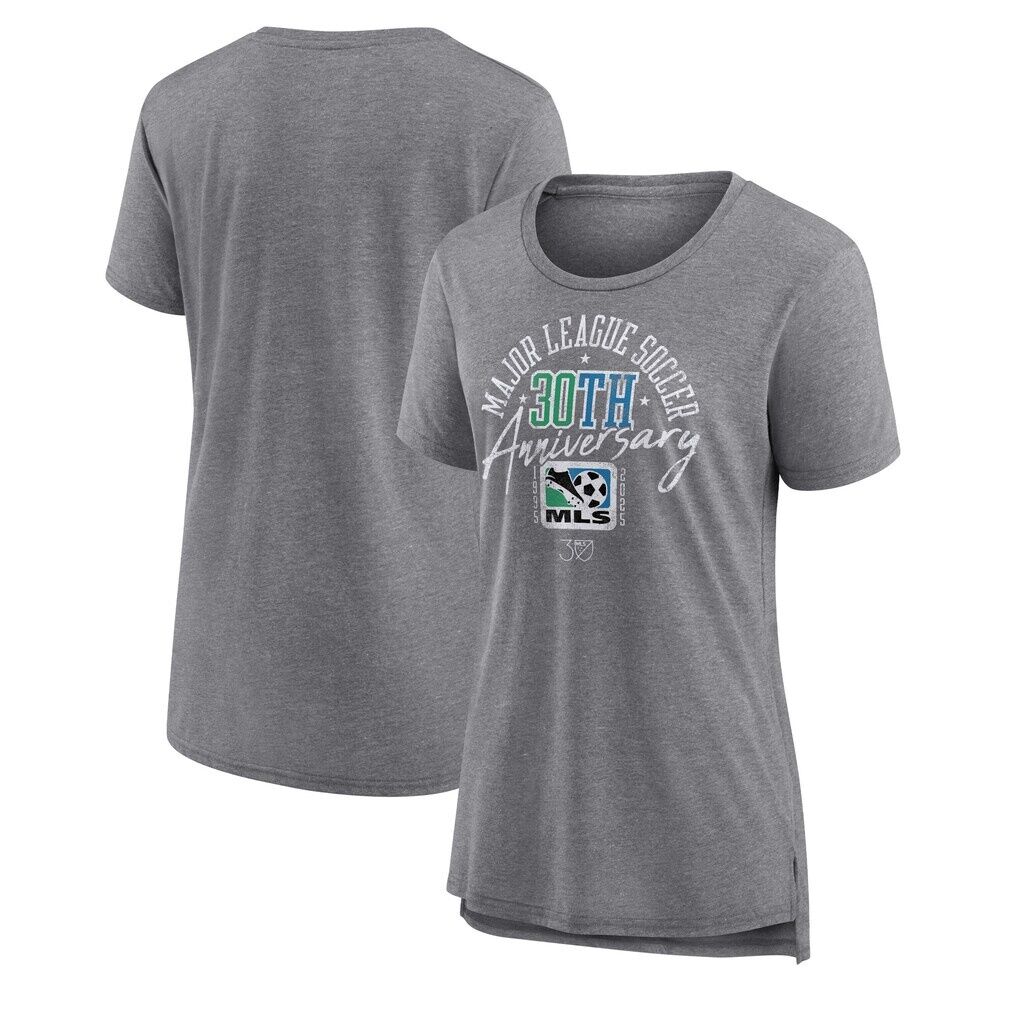 MLS Logo Gear Women's MLS 30th Anniversary Badge Tri-Blend T-Shirt - Heather Gray