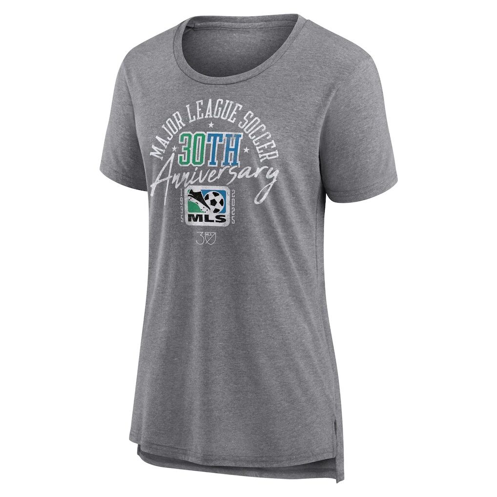 MLS Logo Gear Women's MLS 30th Anniversary Badge Tri-Blend T-Shirt - Heather Gray