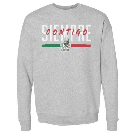 Mexico National Team 500 Level Siempre Contigo Crewneck Sweatshirt - Heather Gray - Front View