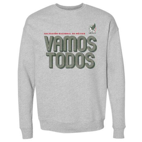Mexico National Team 500 Level Vamos Todos Inline Bold Crewneck Sweatshirt - Heather Gray - Front View