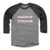 Mexico National Team 500 Level Vamos Todos 3/4-Sleeve Tri-Blend Baseball T-Shirt - - Front View