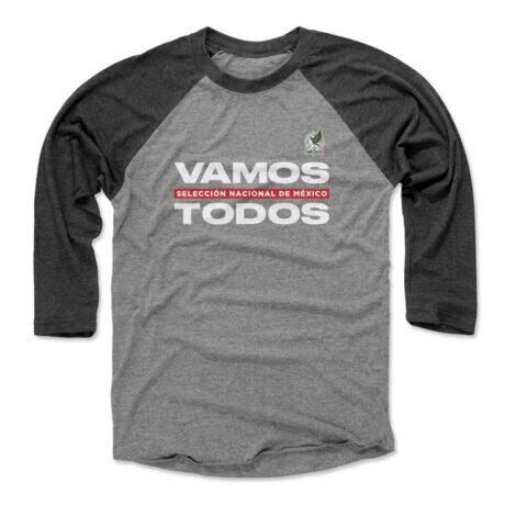 Mexico National Team 500 Level Vamos Todos 3/4-Sleeve Tri-Blend Baseball T-Shirt - - Front View