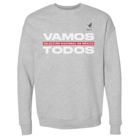 Mexico National Team 500 Level Vamos Todos Crewneck Sweatshirt - Heather Gray - Front View