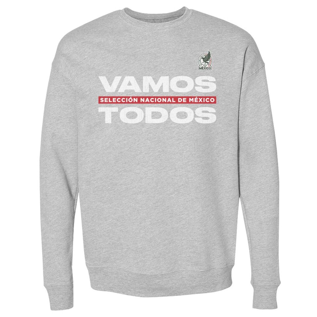 Mexico National Team 500 Level Vamos Todos Crewneck Sweatshirt - Heather Gray