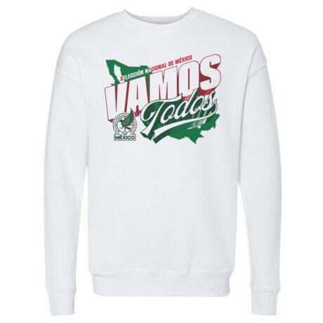 Mexico National Team 500 Level Vamos Todos Country Crewneck Sweatshirt - White - Front View