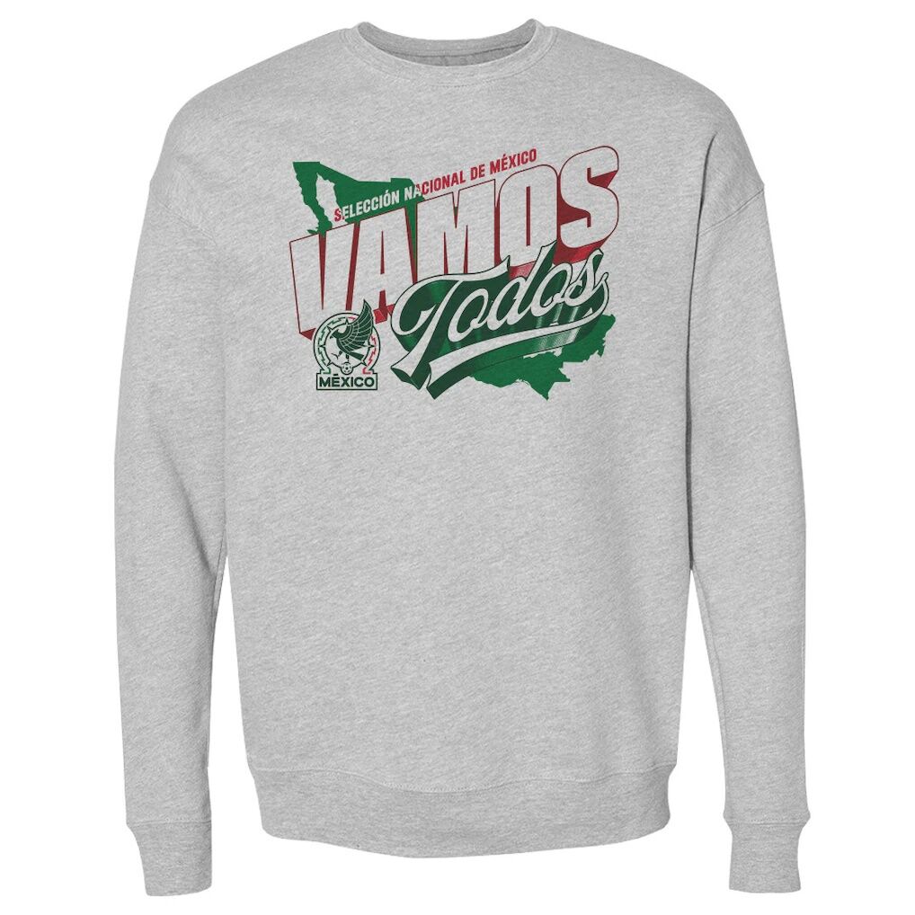 Mexico National Team 500 Level Vamos Todos Country Crewneck Sweatshirt - Heather Gray