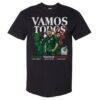 Mexico National Team 500 Level Vamos Todos Julián Quiñones, Santiago Giménez & Edson Álvarez T-Shirt - Black - Front View