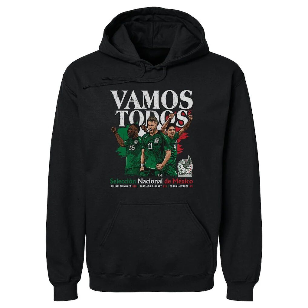 Mexico National Team 500 Level Vamos Todos Julián Quiñones, Santiago Giménez & Edson Álvarez Pullover Hoodie