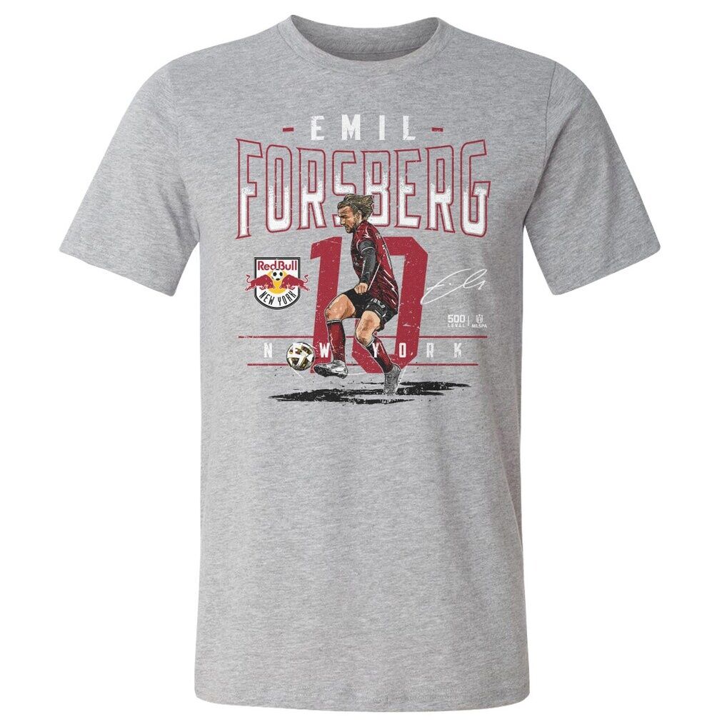 Emil Forsberg New York Red Bulls 500 Level Feature Cotton T-Shirt - Heather Gray