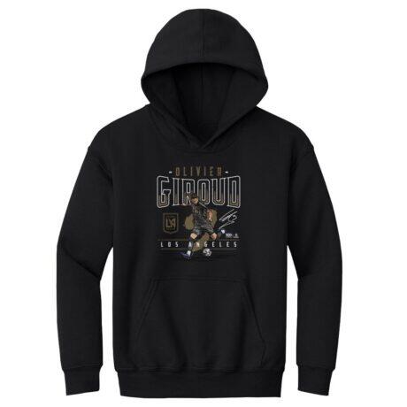 Olivier Giroud LAFC 500 Level Youth Feature Pullover Hoodie - Black - Front View