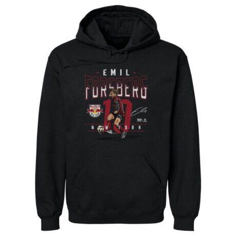 Emil Forsberg New York Red Bulls 500 Level Feature Pullover Hoodie - Black - Front View