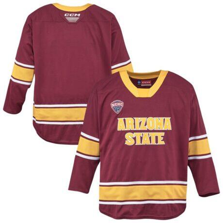 Arizona State Sun Devils CCM Replica Hockey Jersey - Maroon - - Front View