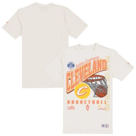 Cleveland Cavaliers New Era Oversized City Edition Remix Vintage T-Shirt - Cream - Front View