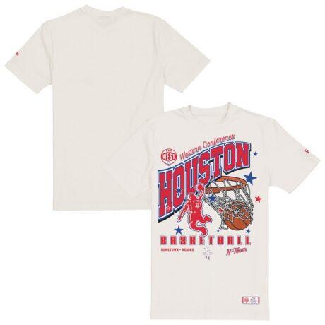Houston Rockets New Era Oversized City Edition Remix Vintage T-Shirt - Cream - Front View