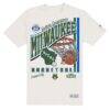 Milwaukee Bucks New Era Oversized City Edition Remix Vintage T-Shirt - Cream - Side View