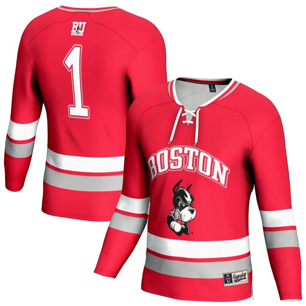 Boston University GameDay Greats Unisex Lightweight Men's Hockey Team Fashion Jersey - Scarlet